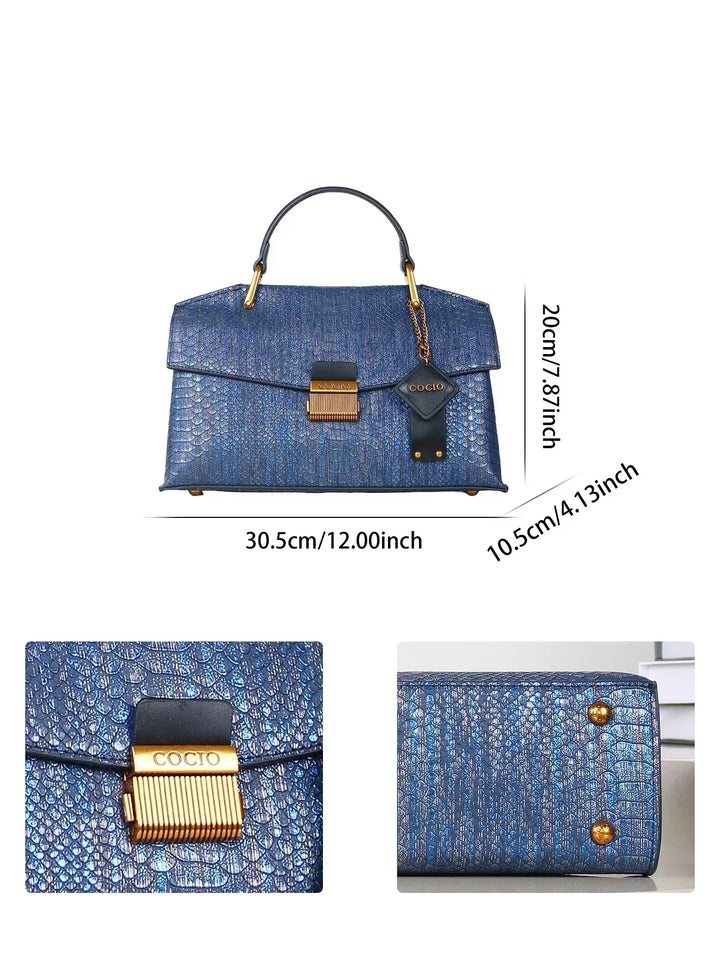 Kato Celeste Python-Patterned Handbag
