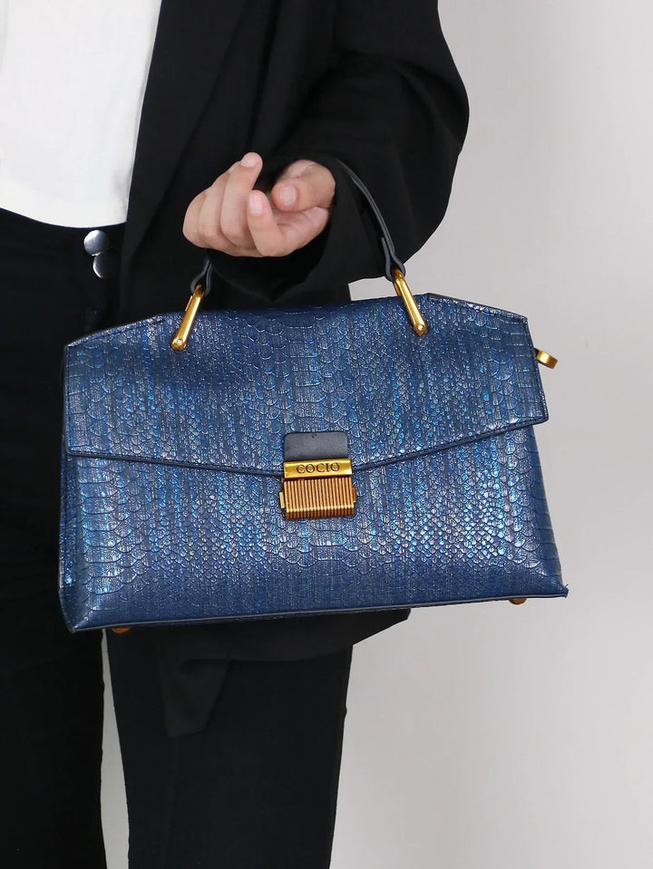 Kato Celeste Python-Patterned Handbag