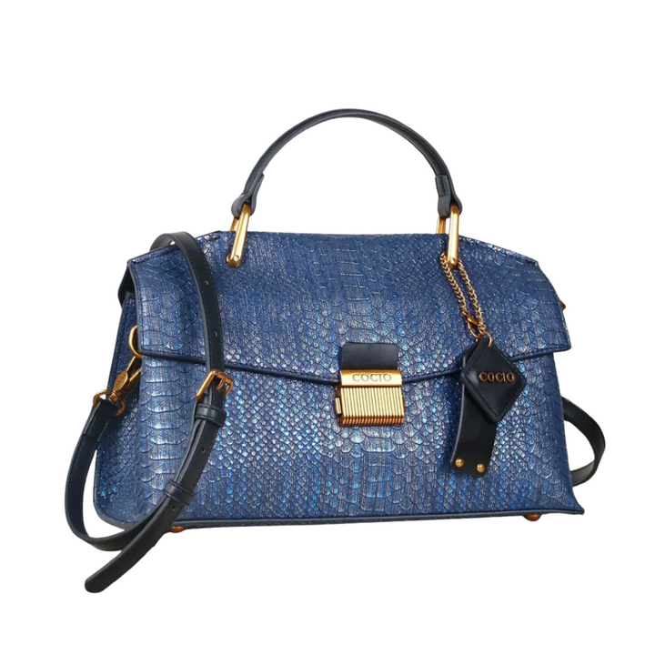 Kato Celeste Python-Patterned Handbag