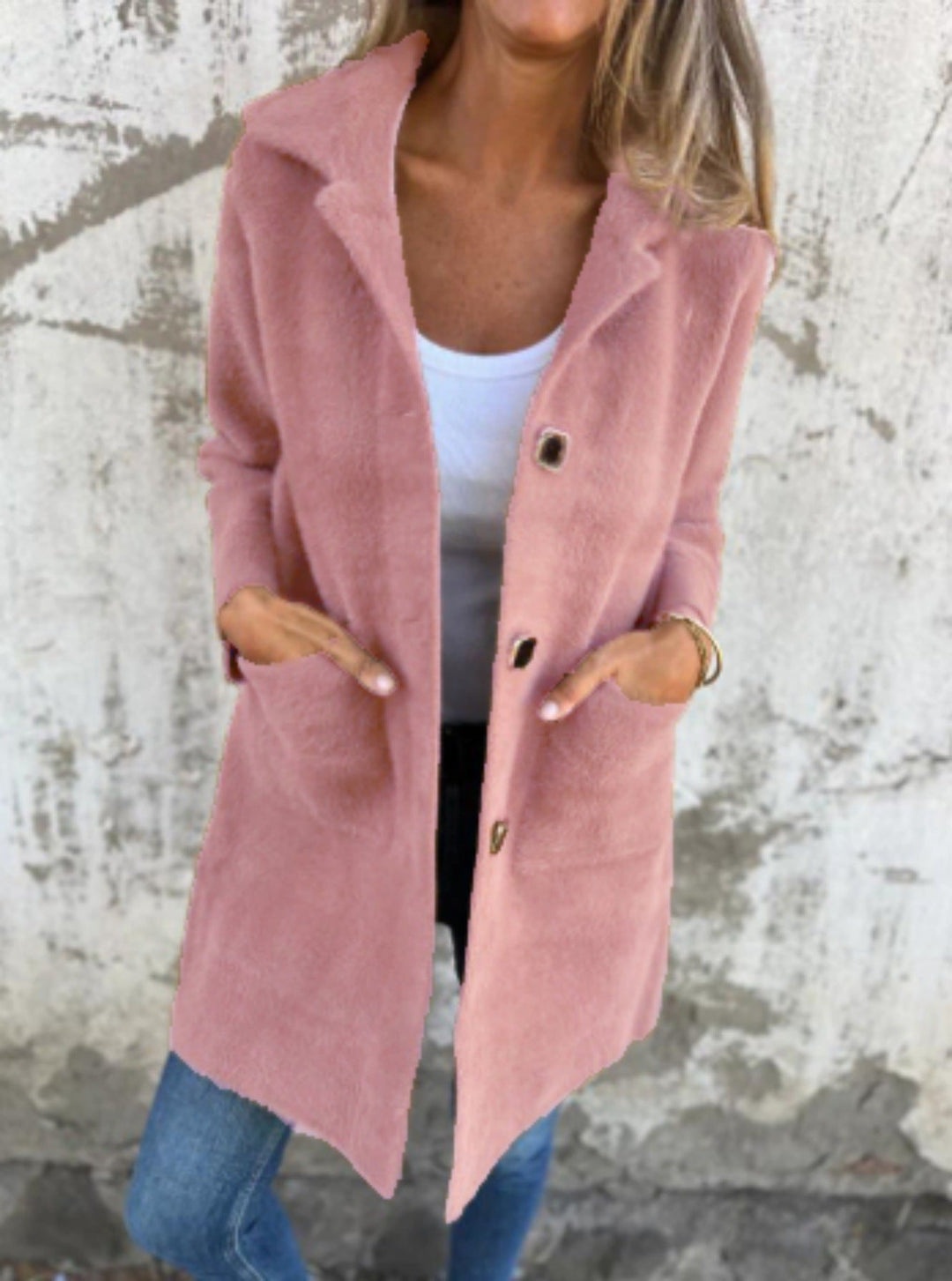 Marce | Casual, Single-Breasted Thick Coat with Lapels